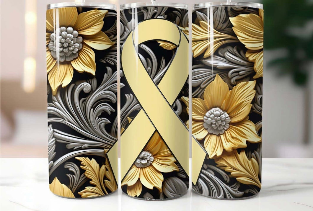 Gold Ribbon & Sunflowers